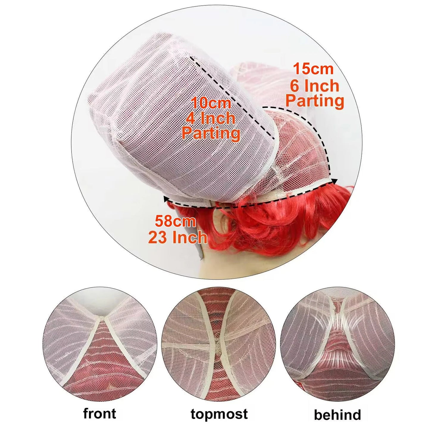 Synthetic 10inch Curly Heart Shape Alice Red Queen Cosplay Women Costume Wig for Halloween Christmas School Thanksgiving Day