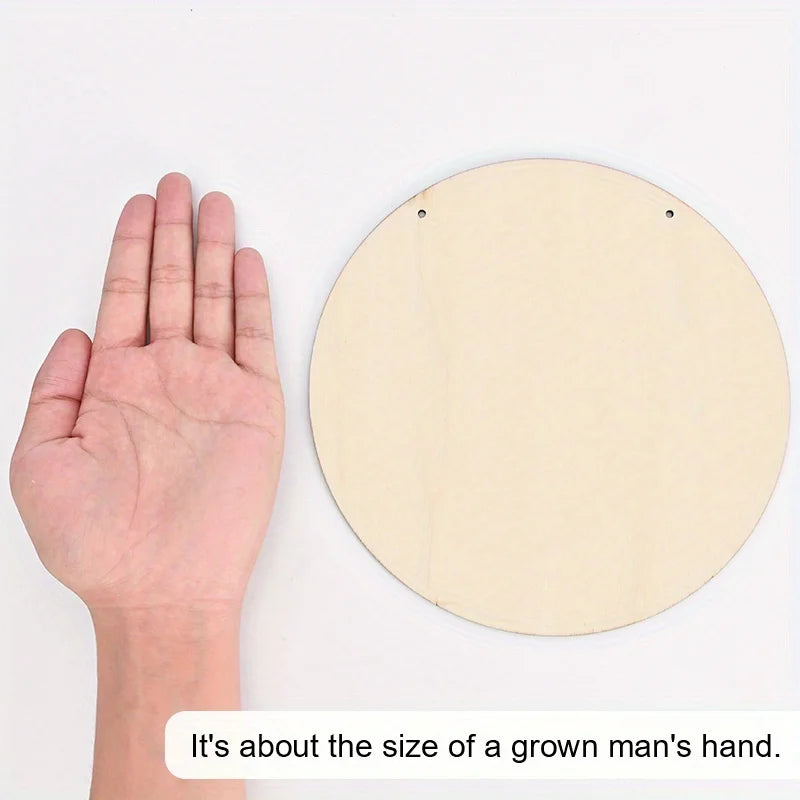 1pc, 2D Nativity Angel Wings Castle Baptism Hope Wooden 20cm/7.87inch Round-shaped Hanging Wall or Door Decor, Thanksgiving