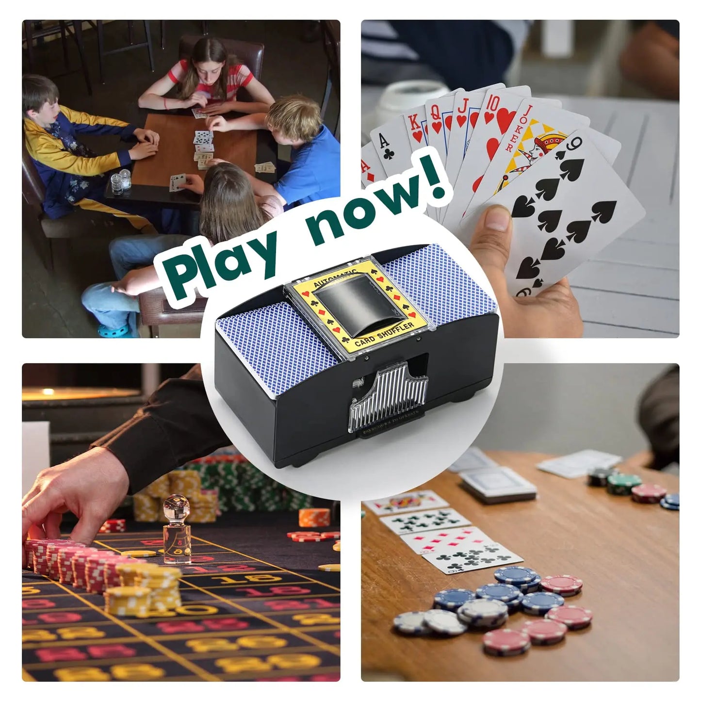 2 Decks Automatic Card machine 2 In 1 Playing Cards Texas Shuffling Dealing Battery-Operated Shuffler Multiplayer table Games