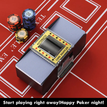 2 Decks Automatic Card machine 2 In 1 Playing Cards Texas Shuffling Dealing Battery-Operated Shuffler Multiplayer table Games