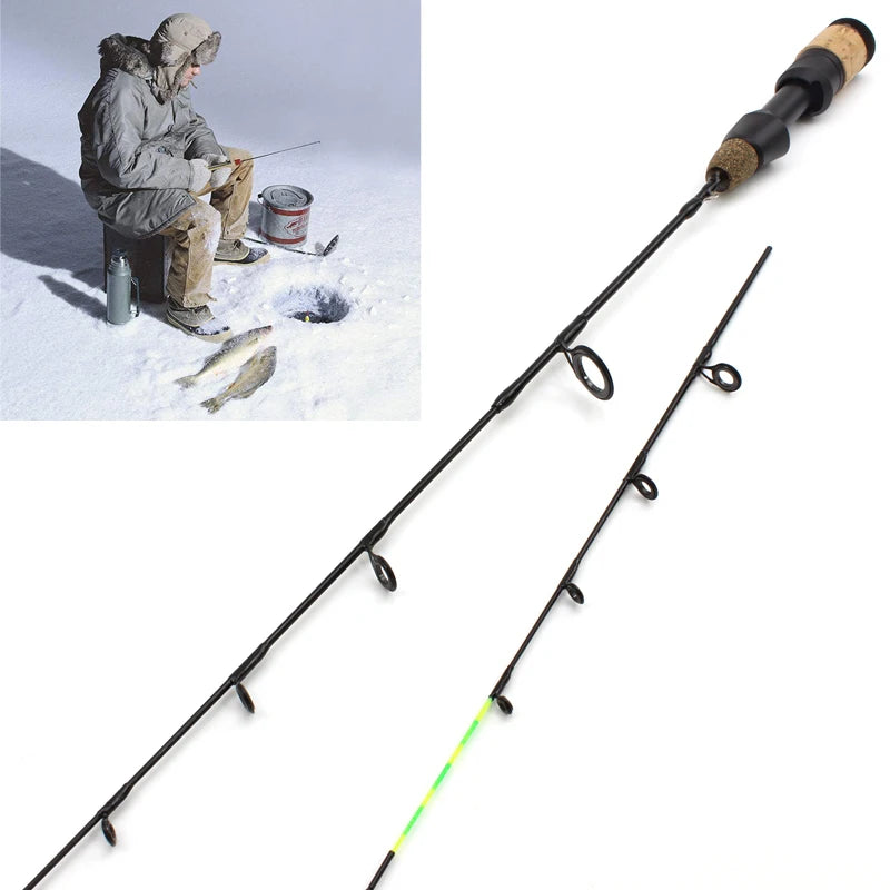 NEW 58cm Winter Ice Fishing Rods 2 tips Spinning Rod Carbon  Fiber Ice pole Ultra-light  Carp Fishing