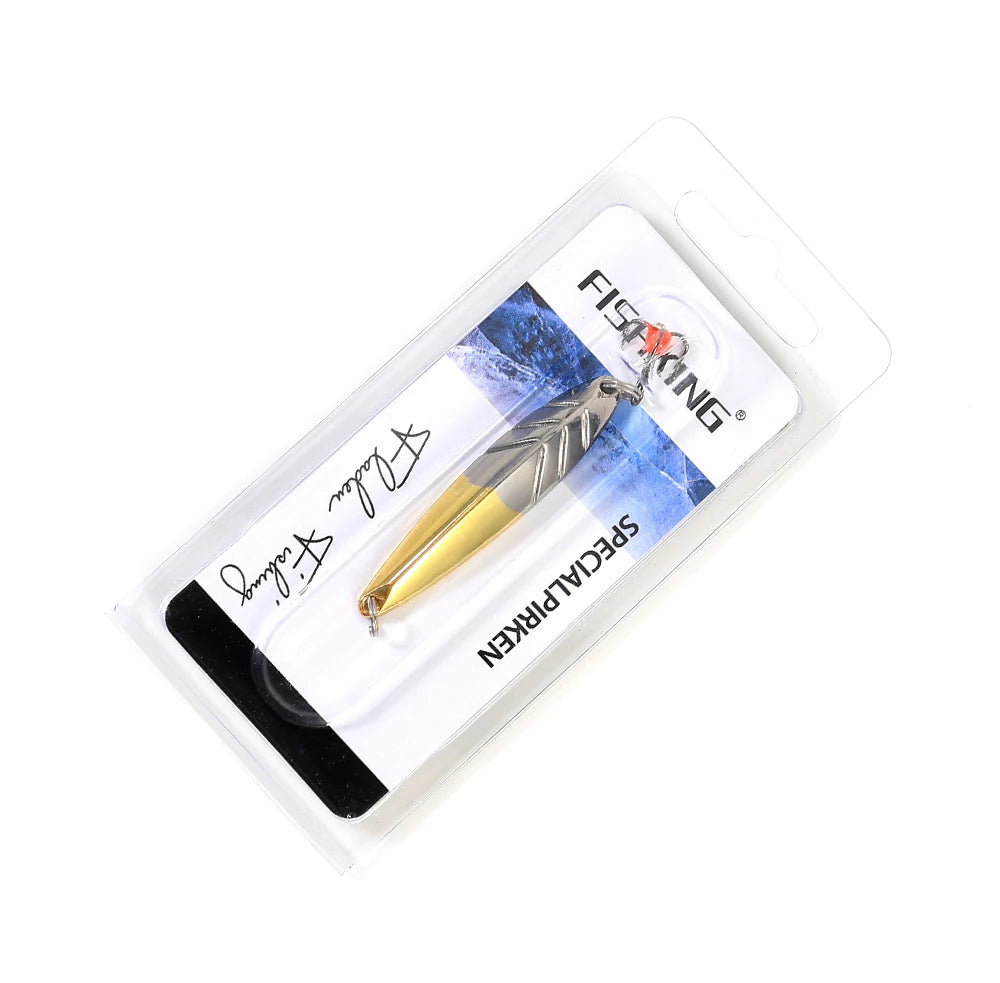 FTK Winter Ice Fishing Lure 10g 20g 25g Vertical Jigs Metal Spoonbait Hard Lure with Treble Hook for fishing of perch and pike