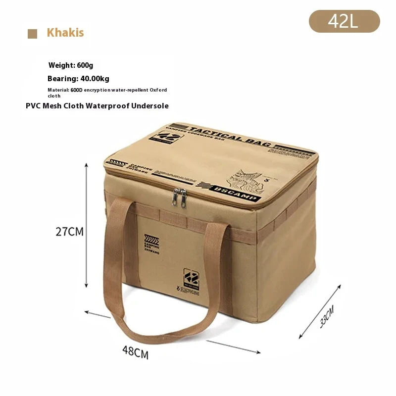 30-42L Waterproof Tactical Camping Storage Bag Insulated Folding Box Outdoor Gear Organizer for Picnic Tableware Field Equipment