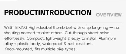 WEST BIKING Bicycle Vintage Ring Clear Sound MTB Road Bike Retro Bell Cycling Safety Warning Horn Bike Accessories Classic Bell