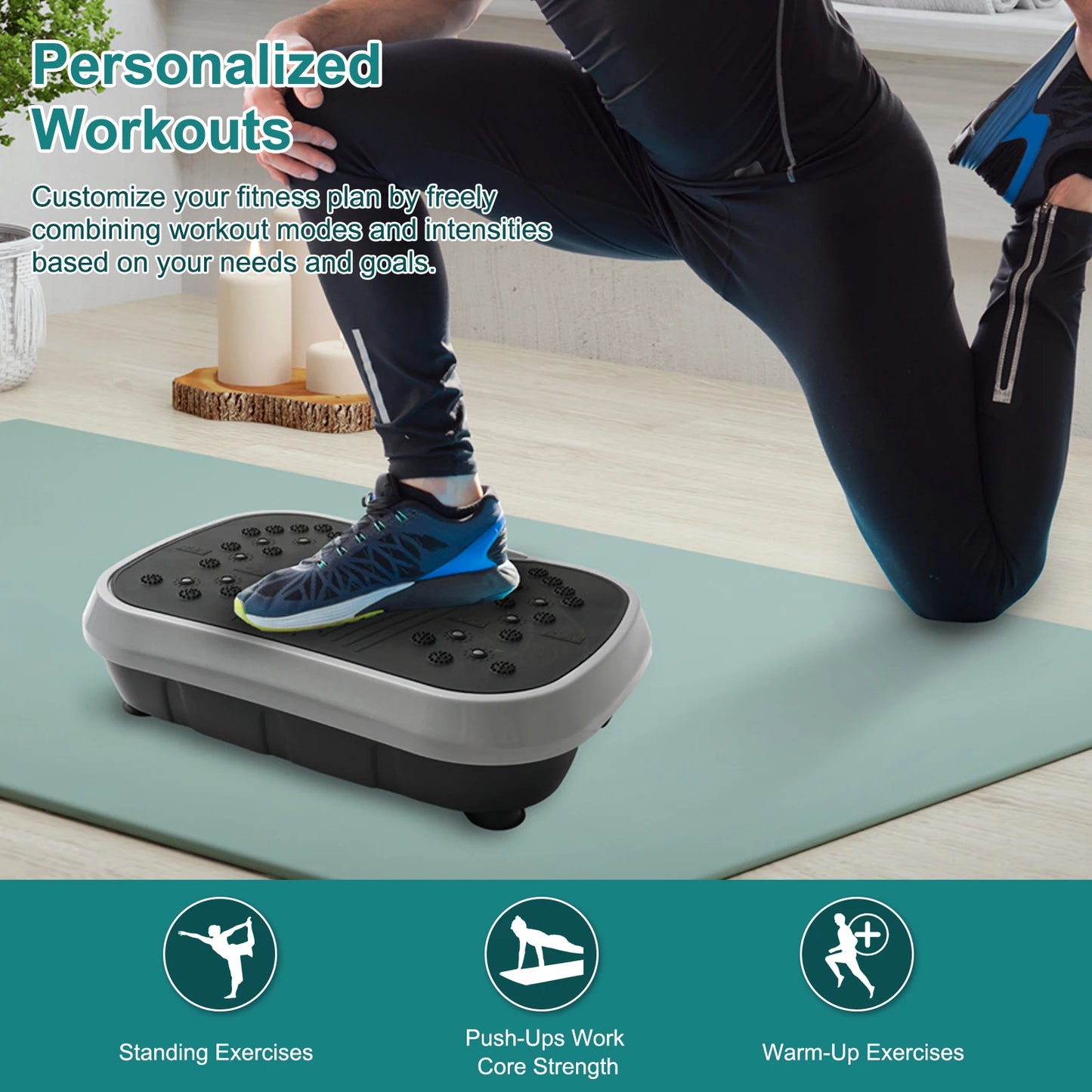 Vibration Plate Exercise Machine Fat-Burning Home Fitness Fat Slinger Shaping Whole Body Workout Portable Fitness Equipment