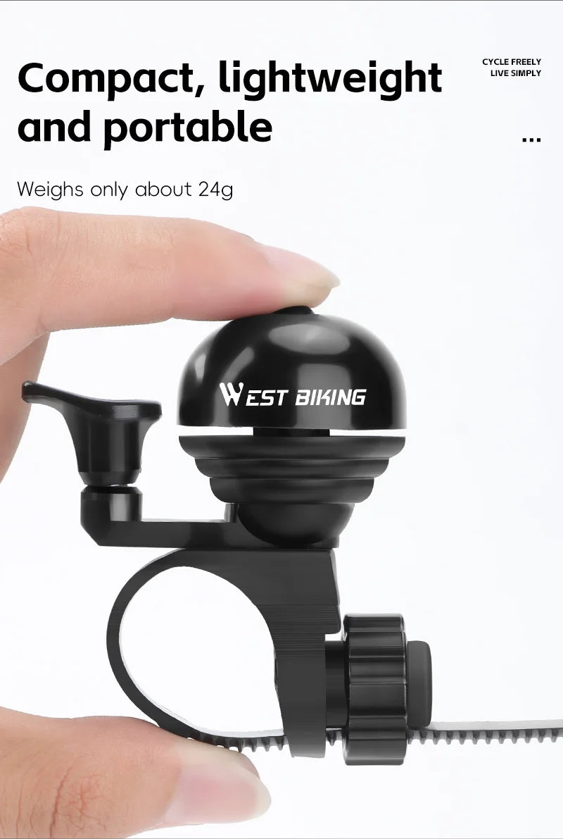 WEST BIKING Bicycle Vintage Ring Clear Sound MTB Road Bike Retro Bell Cycling Safety Warning Horn Bike Accessories Classic Bell