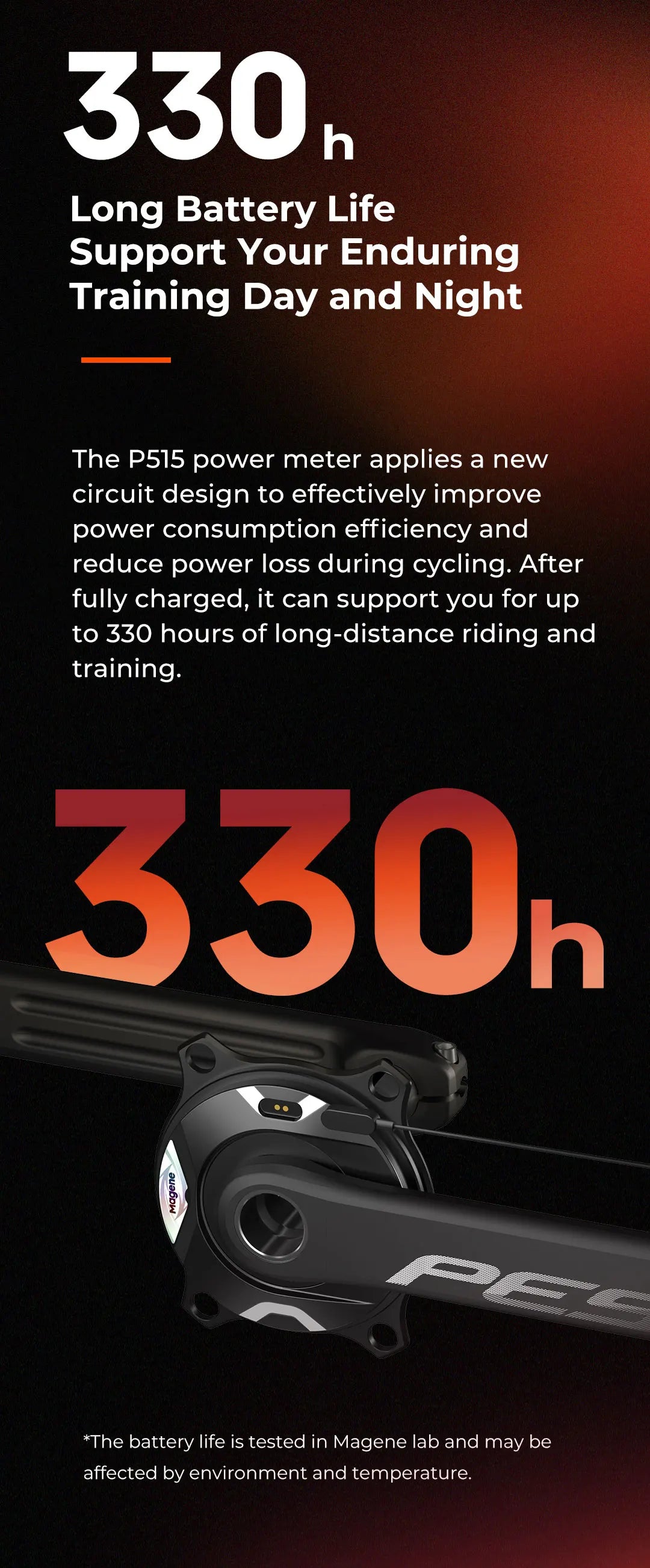 Magene PES P515 Power Meter Set 110 BCD 4 Bolt 24mm Steel Spindle Cycling Spider-Based Power Meter Chainring for Shimano Sram