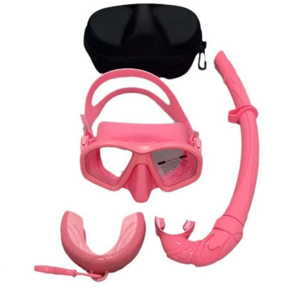 Adult Liquid Silicone Professional Snorkeling Two-Piece Set Waterproof and Fog-Proof Diving Goggles Mask and Snorkel Set