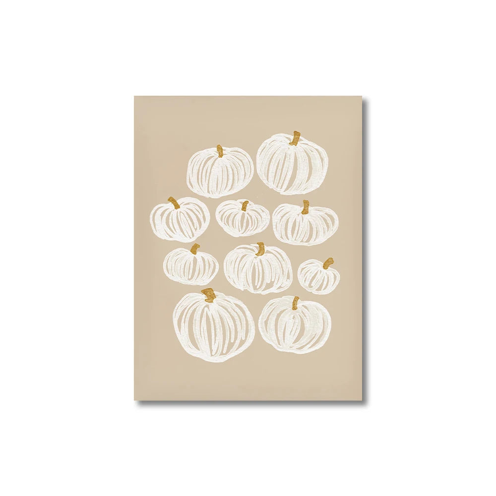 Autumn Leaves Pumpkins Print Poster Fall Home Bedroom Living Room Decor Autumn Vibes Decor Canvas Painitng Thanksgiving Gift