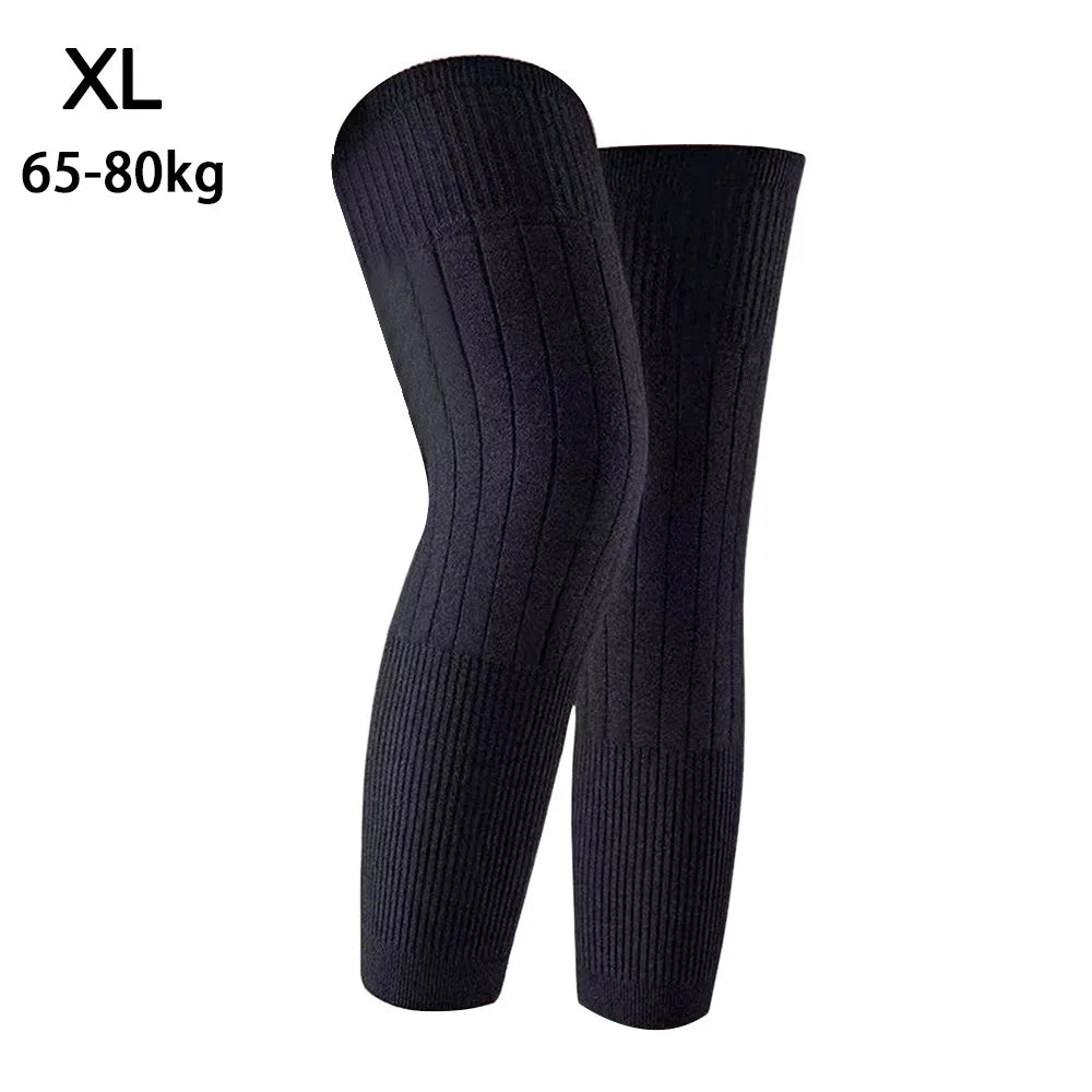 New Plus Velvet Winter Knee Pads Universal Windproof Coldproof Warm Knee Sleeve Thickened Elastic Leg Sleeves Unisex