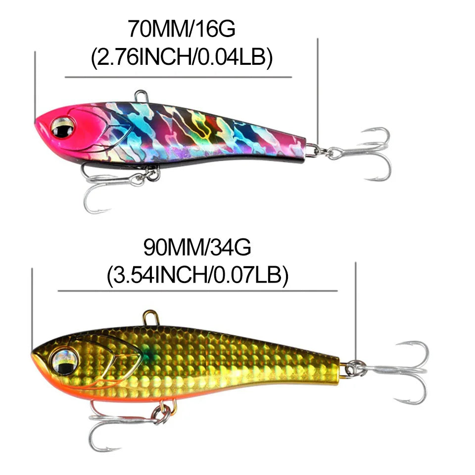 WALK FISH 1Pcs 79/90mm 16/34g Winter Bait Long Casting Hard Vibration Ice Fish Bass Artificial Bait Luya Bionic lure Fresh water