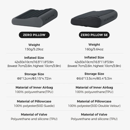 FLEXTAIL Inflatable Camping Pillow, Ergonomic Pillow for Travel and Home, Lightweight and Washable, Two Height Options