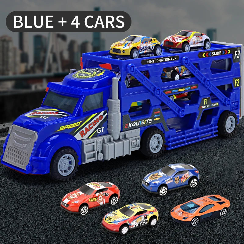 Container Truck Toy Alloy Car Container Truck Boy Toy Folding Ejection Truck Container Truck Christmas Halloween Thanksgiving