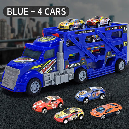 Container Truck Toy Alloy Car Container Truck Boy Toy Folding Ejection Truck Container Truck Christmas Halloween Thanksgiving