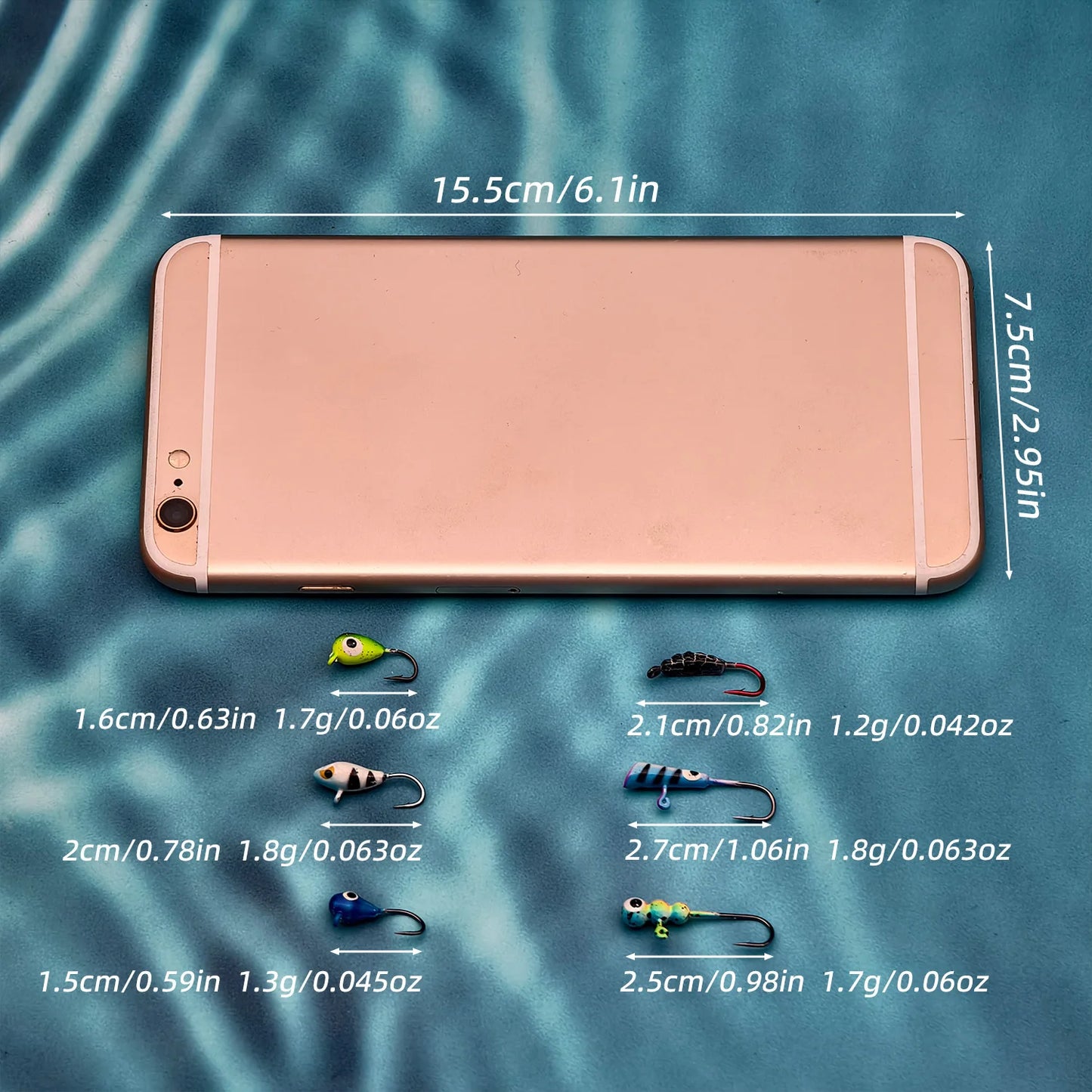 ANFS Ice Fishing Jigs Kit Ice Fishing Lures for Walleye Perch Jigs Heads for Ice Fishing Tackle Panfish Crappie Jigs 36pcs