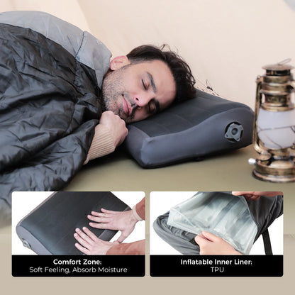 FLEXTAIL Inflatable Camping Pillow, Ergonomic Pillow for Travel and Home, Lightweight and Washable, Two Height Options