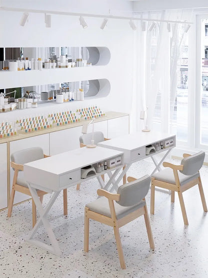 Modern Rustic Manicure Table Eclectic Trendy Minimalist Unique Nail Table With Storage Multifunctional Mesa Manicura Furniture