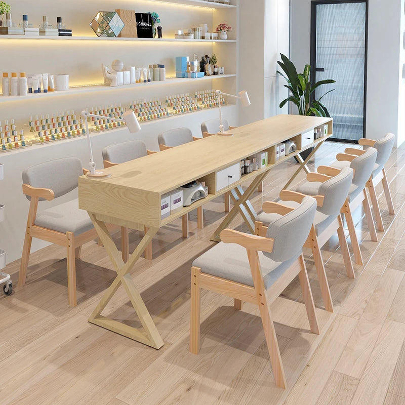 Modern Rustic Manicure Table Eclectic Trendy Minimalist Unique Nail Table With Storage Multifunctional Mesa Manicura Furniture