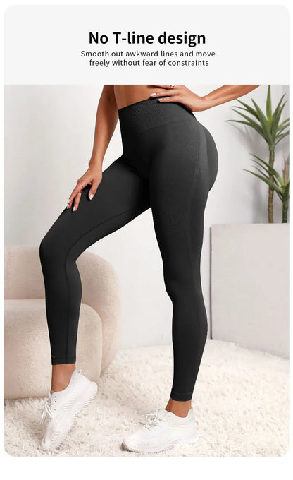 New High Waist Yoga Pants for Women - Tummy Control Leggings, Stretchy Soft Workout Running Pants, Comfortable Gym Sports Pants"