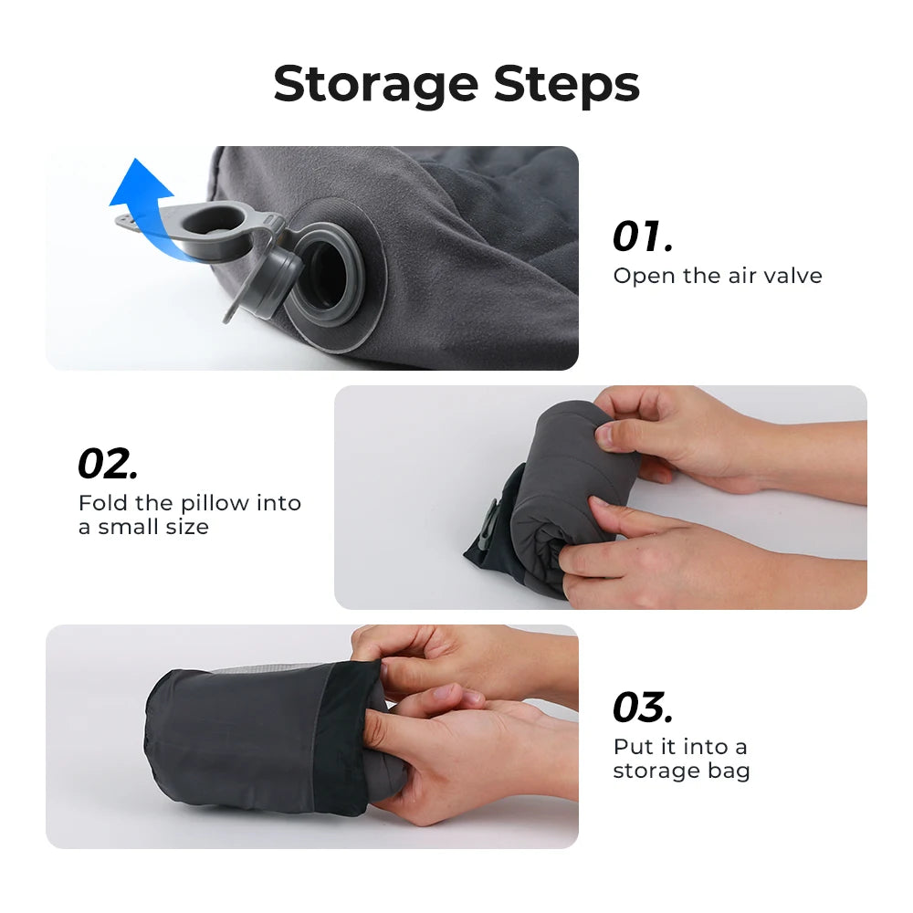 FLEXTAIL Inflatable Camping Pillow, Ergonomic Pillow for Travel and Home, Lightweight and Washable, Two Height Options