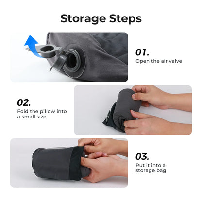 FLEXTAIL Inflatable Camping Pillow, Ergonomic Pillow for Travel and Home, Lightweight and Washable, Two Height Options