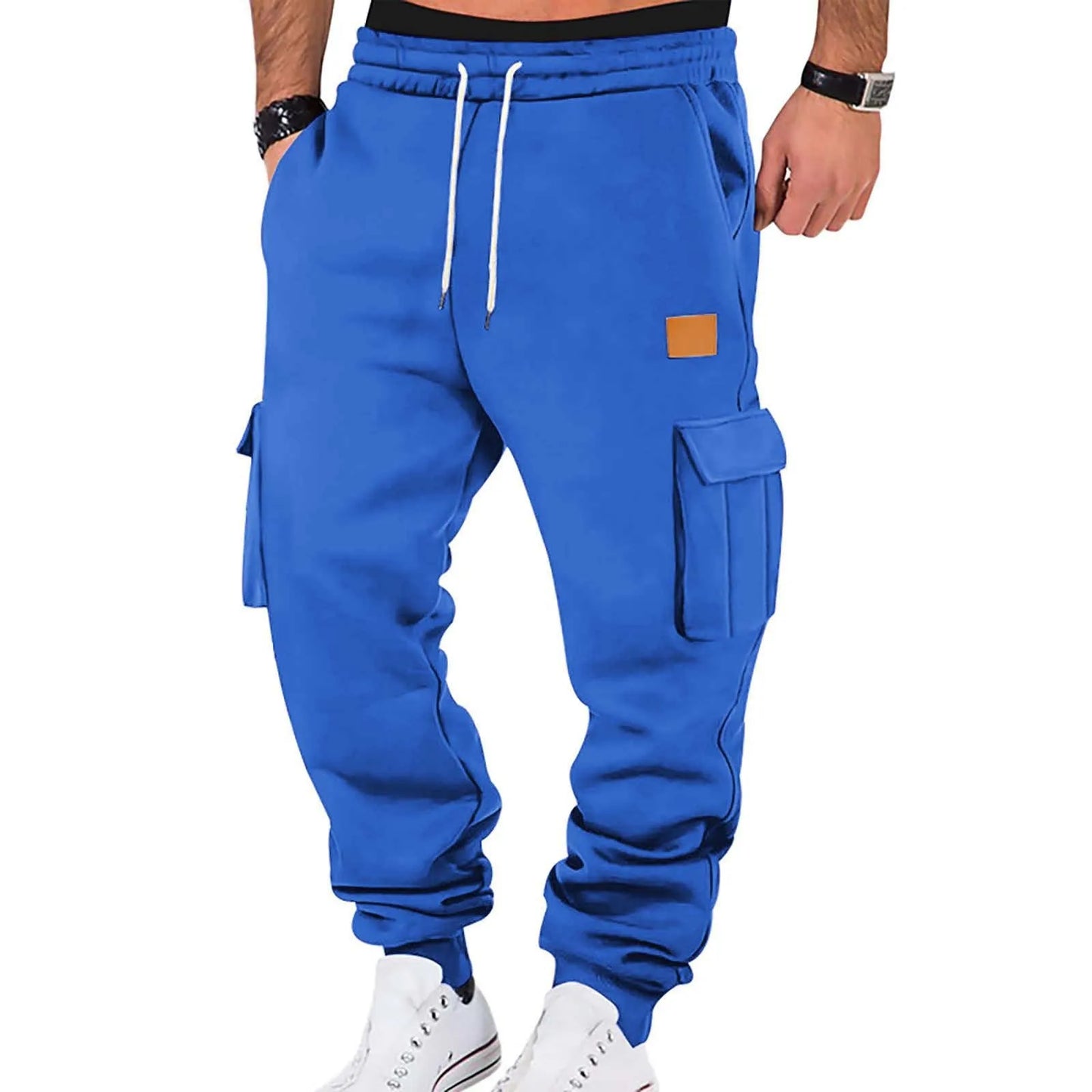 Men's Cargo Pants 2025 New Casual Loose Autumn Winter Straight Baggy Pants Multi-Pockets Solid Color Pinting Sweatpants ﻿