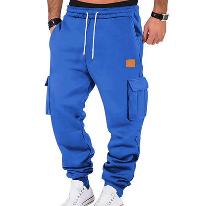 Men's Cargo Pants 2025 New Casual Loose Autumn Winter Straight Baggy Pants Multi-Pockets Solid Color Pinting Sweatpants ﻿