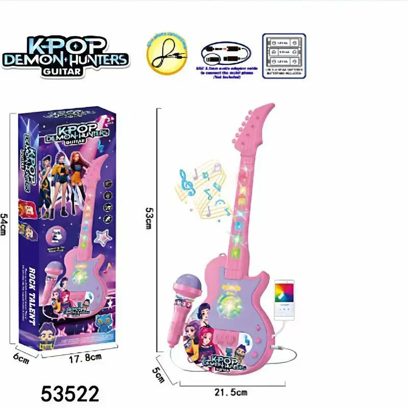 Kpop Demon Music Microphone Children's Toy with Light Microphone Can Play Songs Toy Halloween and Christmas gifts for children