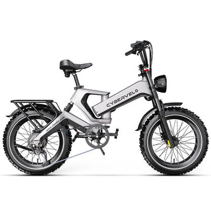 Cybervelo EK6 Peak 2000W 20"x4.0” Fat Tire Folding Electric Bike, 35MPH 100Miles ,48V 25Ah Build-in Battery, Foldable Ebike