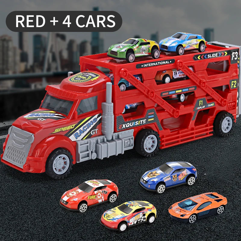 Container Truck Toy Alloy Car Container Truck Boy Toy Folding Ejection Truck Container Truck Christmas Halloween Thanksgiving
