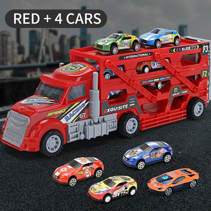 Container Truck Toy Alloy Car Container Truck Boy Toy Folding Ejection Truck Container Truck Christmas Halloween Thanksgiving