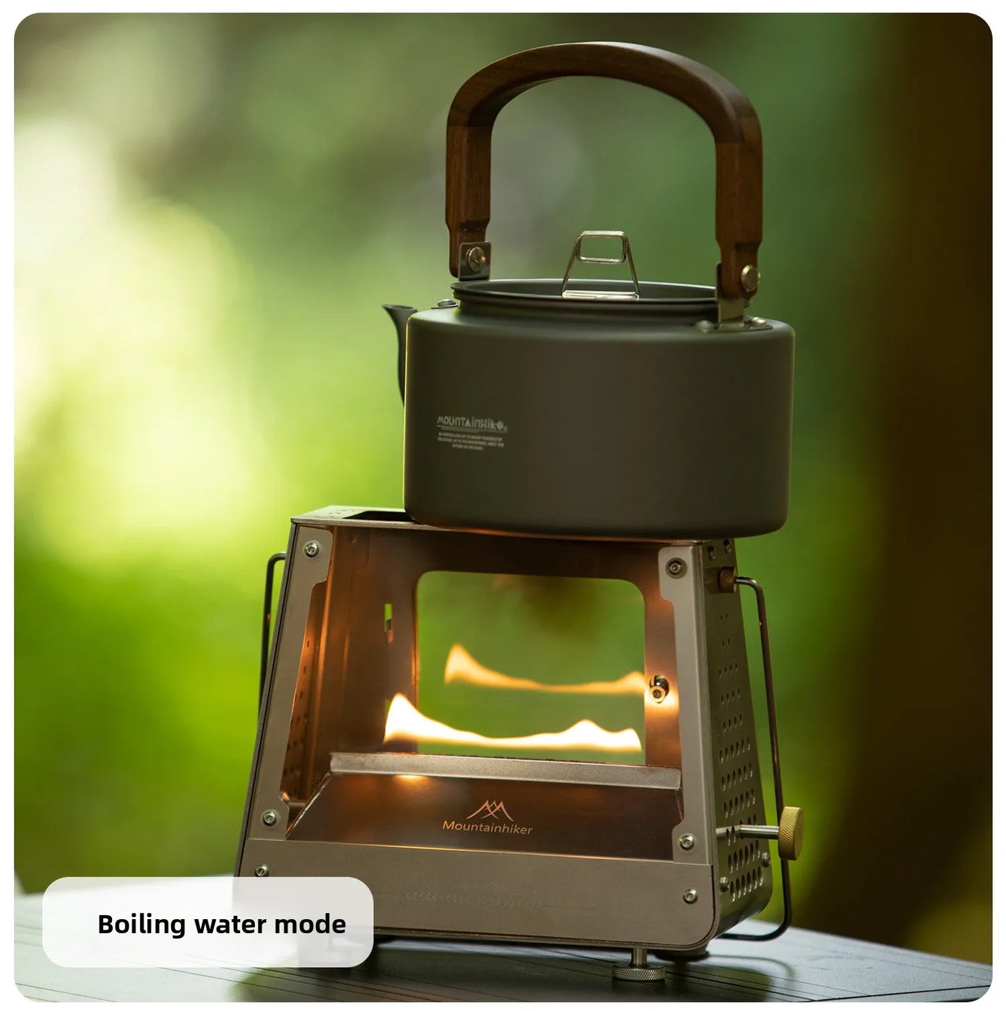 MOUNTAINHIKER Outdoor Camping Portable Burning Platform Stainless Steel Mini Firewood Stove Lightweight Small Observation Stove