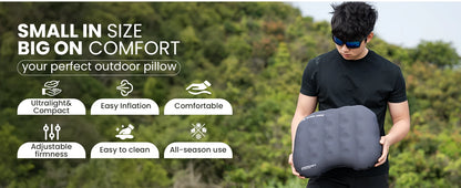 OneTigris Airdream Camping Pillow Portable Ultralight Inflatable Sleeping Neck Pillows for Travel Backpacking Hiking Flight