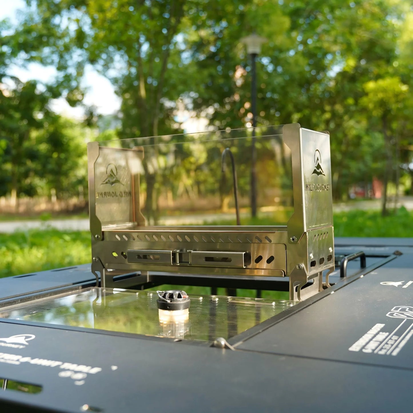 SmiloDon Camping Folding Brazier IGT Half-Unit Bonfire Stove Desktop Campfire Furance Windproof Firewood Stove Outdoor Heater