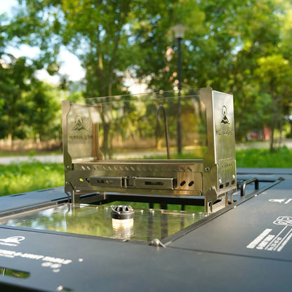 SmiloDon Camping Folding Brazier IGT Half-Unit Bonfire Stove Desktop Campfire Furance Windproof Firewood Stove Outdoor Heater