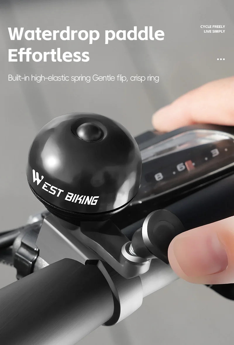 WEST BIKING Bicycle Vintage Ring Clear Sound MTB Road Bike Retro Bell Cycling Safety Warning Horn Bike Accessories Classic Bell