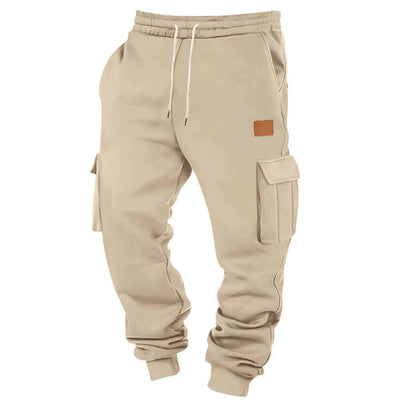 Men's Cargo Pants 2025 New Casual Loose Autumn Winter Straight Baggy Pants Multi-Pockets Solid Color Pinting Sweatpants ﻿