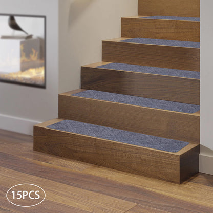 8"x 30" 15-Pack Carpet Stair Treads Non-Slip Carpet Stair Runner with Non Skid Backing Removable Washable Step