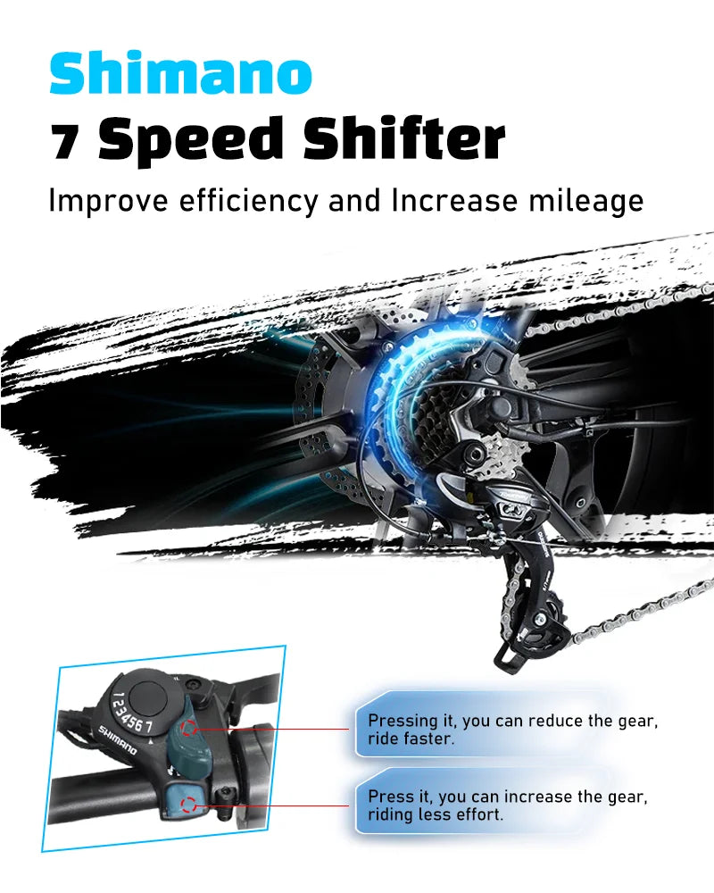 DEEPOWER S7Pro Off-Road Electric Bike for 1500W Motor 48V 60AH LG Battery with Adults Mountain Ebike All-Terrain Motorcycle