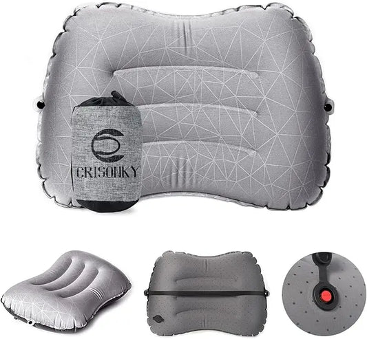 Inflatable Camping Travel Pillow Ultralight Portable Backpacking Pillow for Neck Lumbar Support Camp Hiking Sleeping