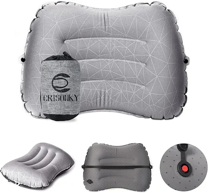 Inflatable Camping Travel Pillow Ultralight Portable Backpacking Pillow for Neck Lumbar Support Camp Hiking Sleeping