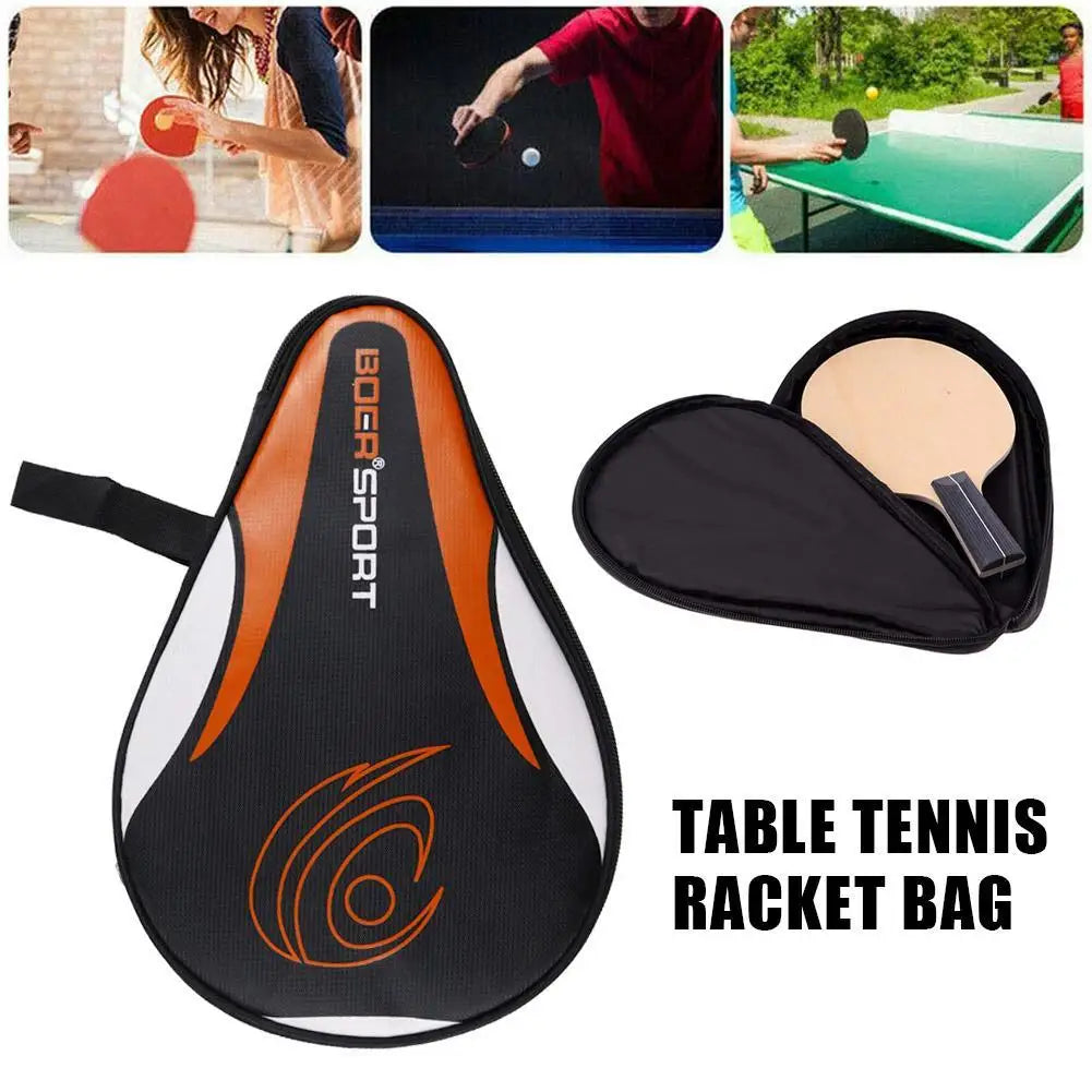 1PC 30x19cm Table Tennis Racket Bat Bag Black/blue Oxford Cloth Sponge Ping Pong Rackets Case For Blade Paddle Balls Storage