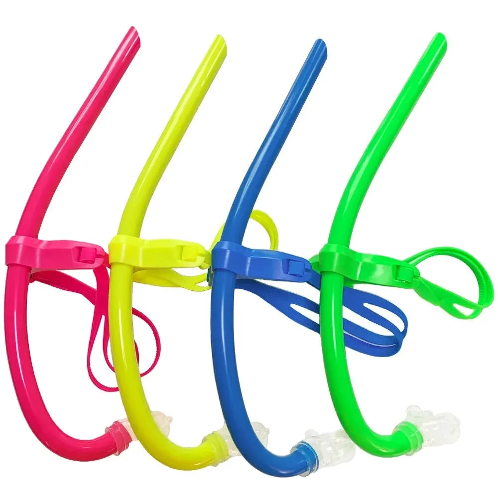 From Wet Training Swim Snorkel For Lap Swimming Snorkeling Gear Front ComfortableMounted Silicone Mouthpiece For Kid/Child