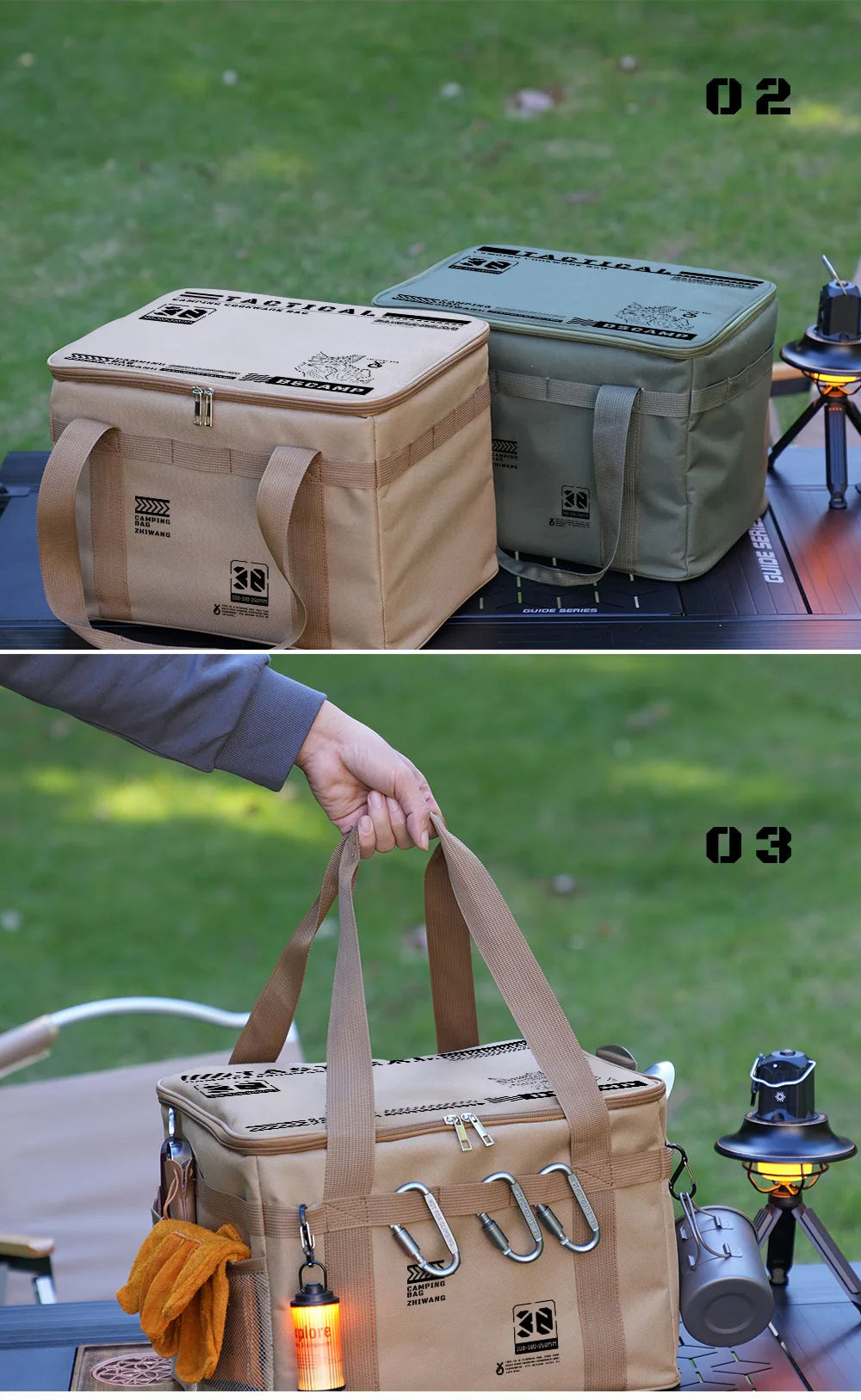 30-42L Waterproof Tactical Camping Storage Bag Insulated Folding Box Outdoor Gear Organizer for Picnic Tableware Field Equipment