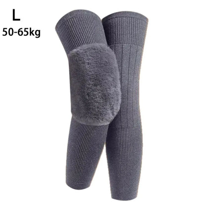 New Plus Velvet Winter Knee Pads Universal Windproof Coldproof Warm Knee Sleeve Thickened Elastic Leg Sleeves Unisex