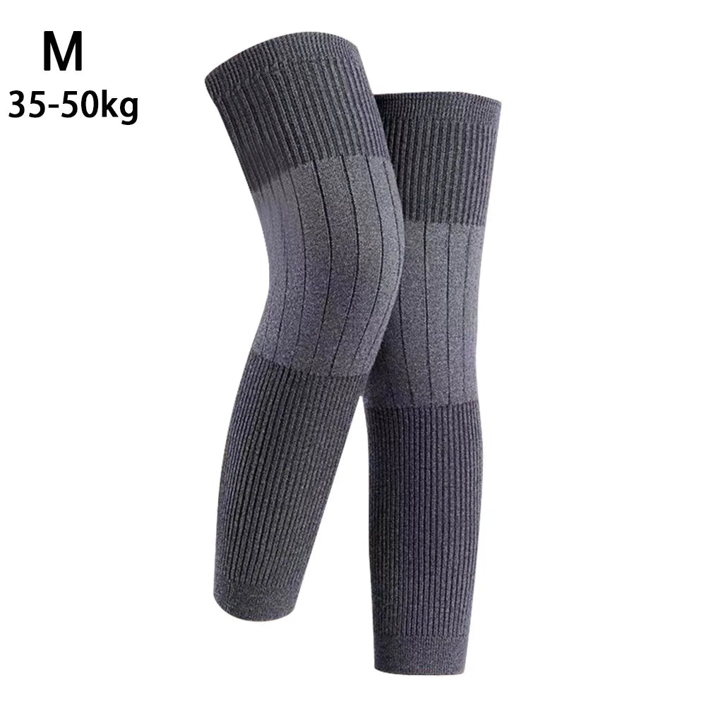 New Plus Velvet Winter Knee Pads Universal Windproof Coldproof Warm Knee Sleeve Thickened Elastic Leg Sleeves Unisex