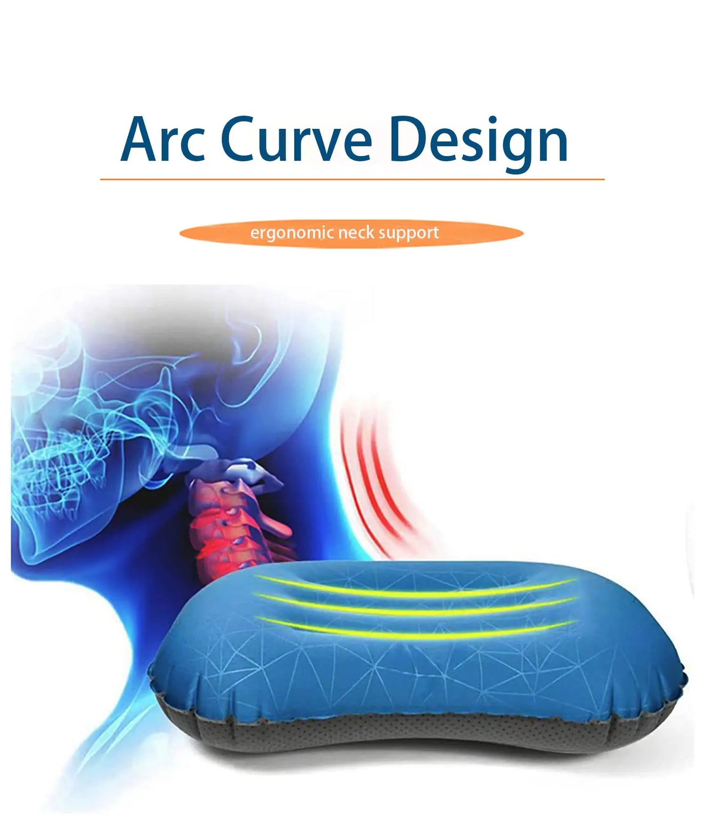 Inflatable Camping Travel Pillow Ultralight Portable Backpacking Pillow for Neck Lumbar Support Camp Hiking Sleeping