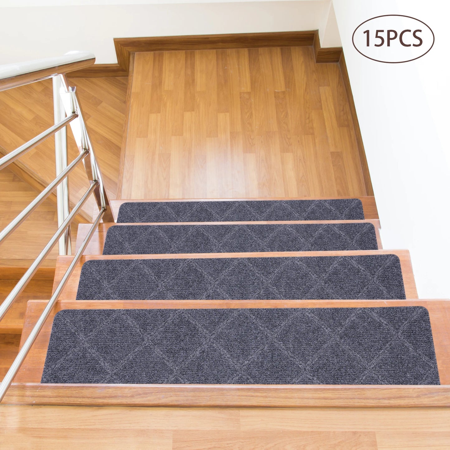 8"x 30" 15-Pack Carpet Stair Treads Non-Slip Carpet Stair Runner with Non Skid Backing Removable Washable Step