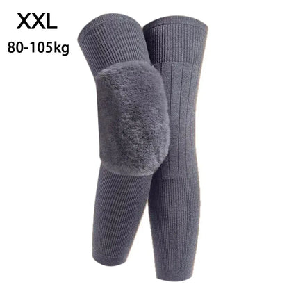 New Plus Velvet Winter Knee Pads Universal Windproof Coldproof Warm Knee Sleeve Thickened Elastic Leg Sleeves Unisex