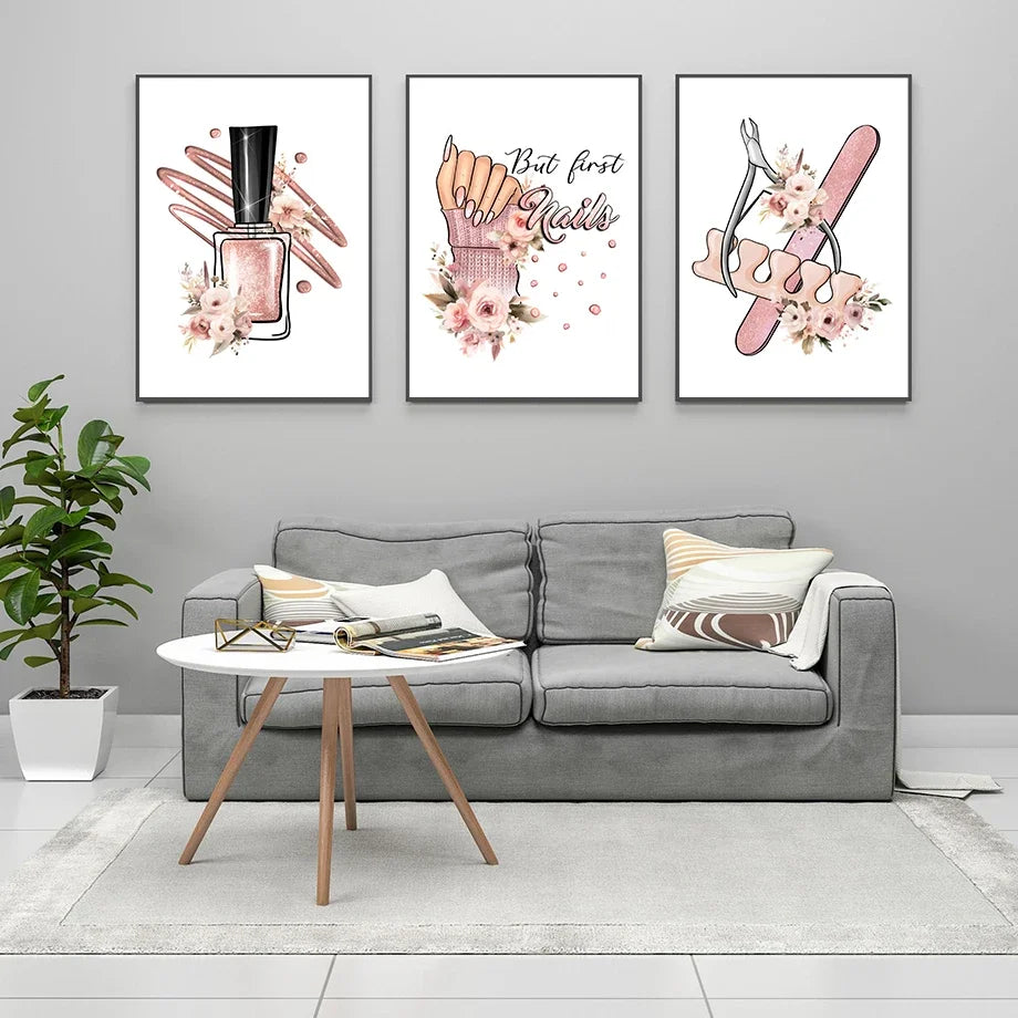 Beauty Salon Sign Manicure Poster Print Manicurist Gifts Nail Studio Wall Art Canvas Nordic Home Living Room Decor